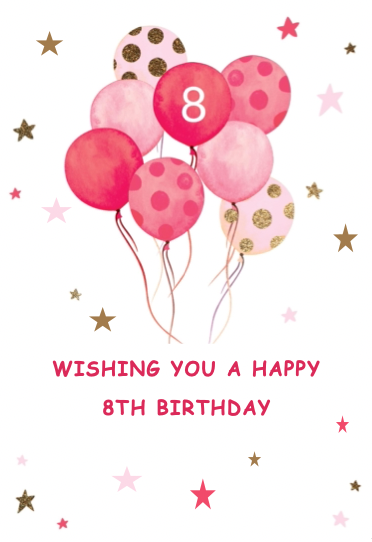 Pink Balloons 8 (8 Years)