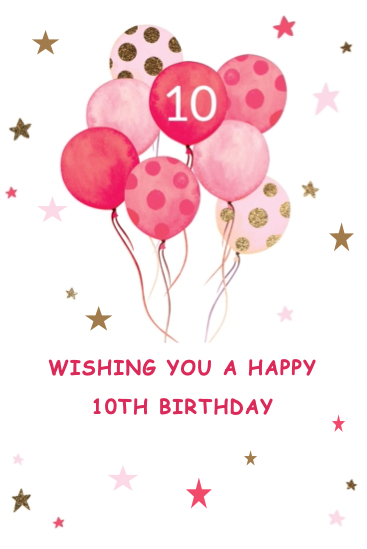 Pink Balloons 10 (10 Years)