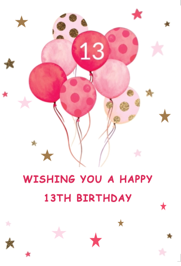 Pink Balloons 13 (13 Years)