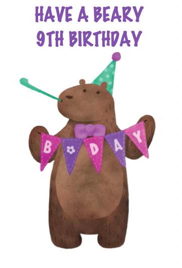 Birthday Bear 9 (9 years)