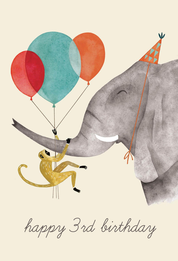 Elephant and Balloons 3 (3 Years)
