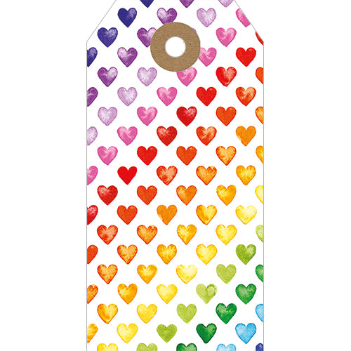 Rainbow Hearts Gift Tag