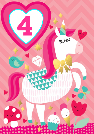 Happy Unicorn 4 (4 Years)