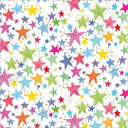 Multicolour Stars Gift Wrap